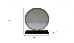 Homeroots - 19" Brass Round Metal Framed Freestanding Mirror - Image 6