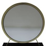 Homeroots - 19" Brass Round Metal Framed Freestanding Mirror - Image 5