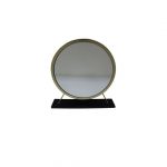 Homeroots - 19" Brass Round Metal Framed Freestanding Mirror - Image 3