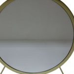 Homeroots - 19" Brass Round Metal Framed Freestanding Mirror - Image 5