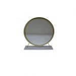 Homeroots - 19" Brass Round Metal Framed Freestanding Mirror - Image 4