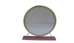 Homeroots - 19" Brass Round Metal Framed Freestanding Mirror - Image 2