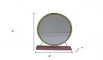 Homeroots - 19" Brass Round Metal Framed Freestanding Mirror - Image 6