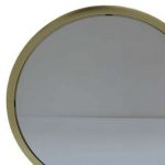 Homeroots - 19" Brass Round Metal Framed Freestanding Mirror - Image 4