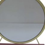Homeroots - 19" Brass Round Metal Framed Freestanding Mirror - Image 5