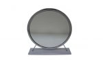 Homeroots - 19" Gray Round Metal Framed Freestanding Mirror - Image 2