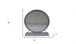 Homeroots - 19" Gray Round Metal Framed Freestanding Mirror - Image 6