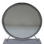 Homeroots - 19" Gray Round Metal Framed Freestanding Mirror - Image 5