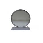Homeroots - 19" Gray Round Metal Framed Freestanding Mirror - Image 3
