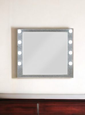 Homeroots - 36" Square Wood Framed Mounted Dresser Mirror