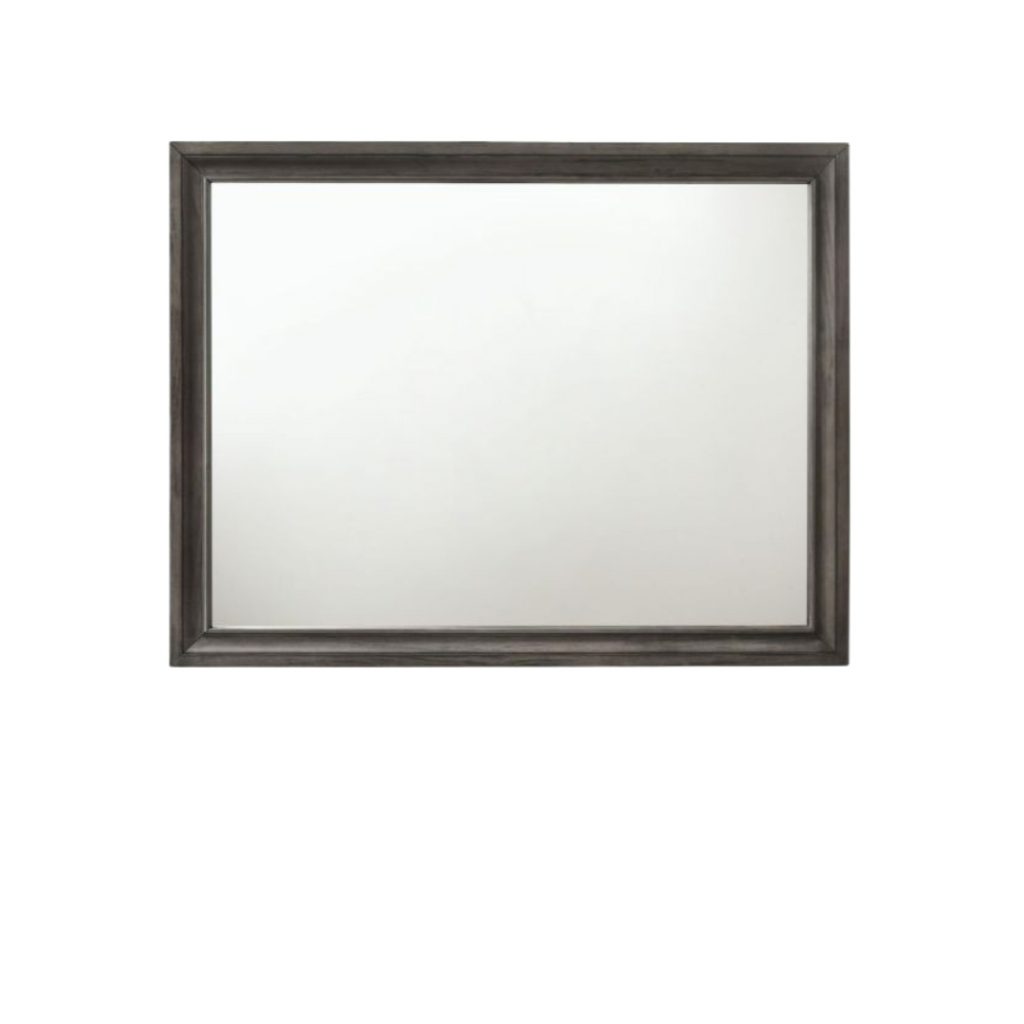Homeroots - 36" Gray Wood Framed Mounted Dresser Mirror