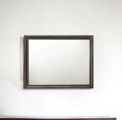 Homeroots - 36" Gray Wood Framed Mounted Dresser Mirror