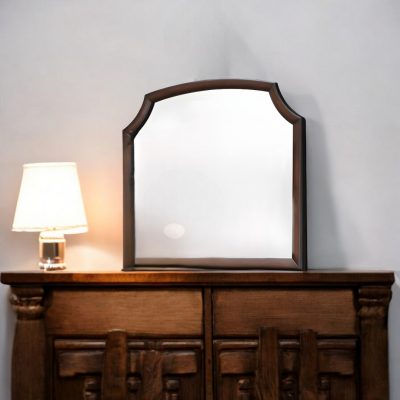 Homeroots - 37" Espresso Abstract Wood Framed Mounted Dresser Mirror