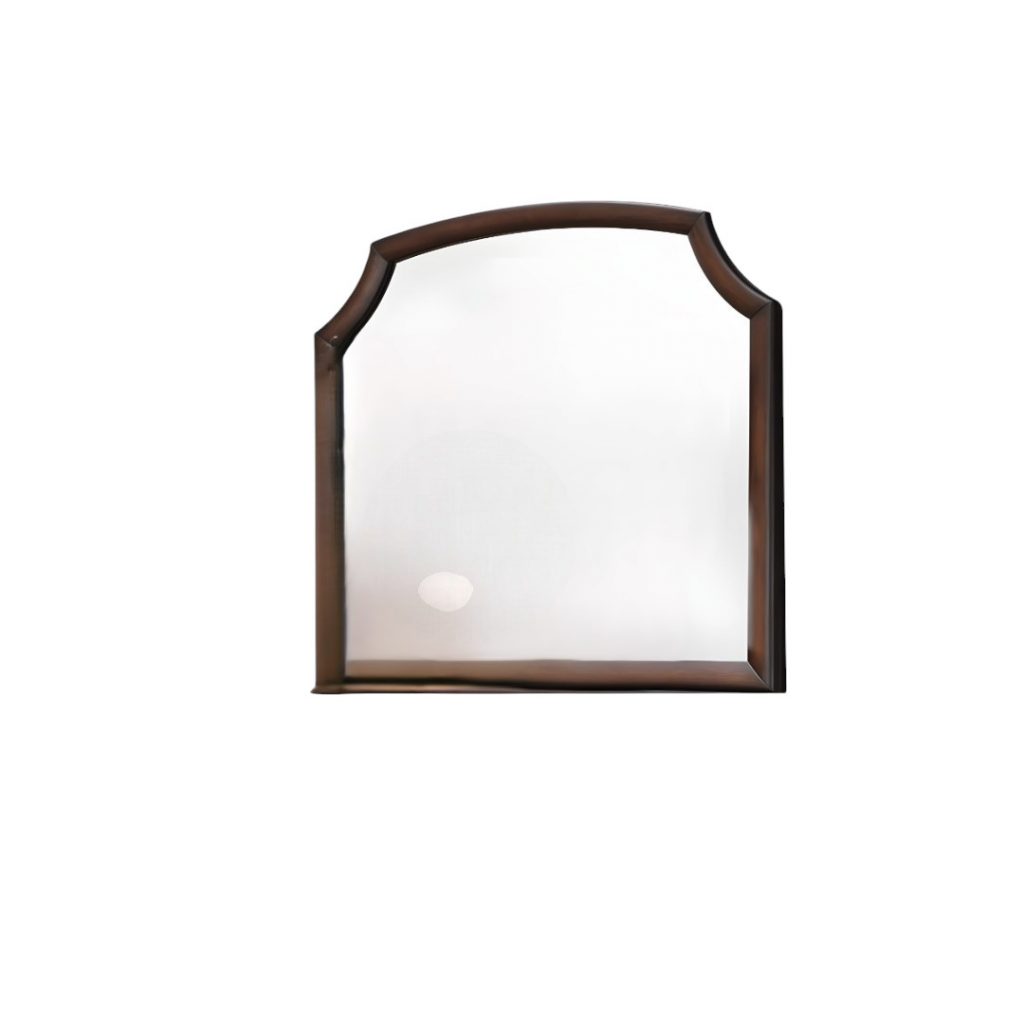 Homeroots - 37" Espresso Abstract Wood Framed Mounted Dresser Mirror