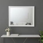 Homeroots - 36" White Wood Framed Mounted Dresser Mirror