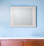 Homeroots - 37" White Square Wood Framed Mounted Dresser Mirror
