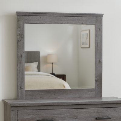 Homeroots - 38" Square Wood Framed Mounted Dresser Mirror