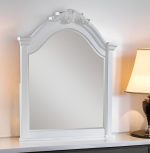 Homeroots - 43" White Crowned Top Wood Framed Mounted Dresser Mirror