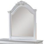 Homeroots - 43" White Crowned Top Wood Framed Mounted Dresser Mirror - Image 4