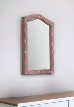 Homeroots - 30" Pink Abstract Wood Framed Mounted Dresser Mirror