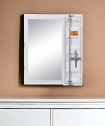 Homeroots - 32" White Metal Framed Mounted Dresser Mirror