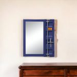 Homeroots - 32" Blue Metal Framed Dresser Mirror