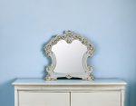 Homeroots - 45" White Abstract Wood Framed Mounted Dresser Mirror