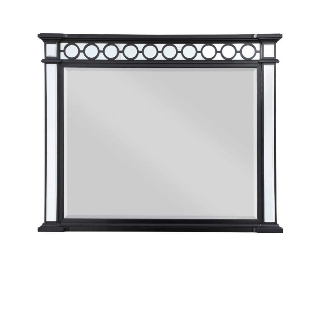 Homeroots - 42" Gunmetal Wood Framed Mounted Dresser Mirror