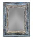 Homeroots - 50" Blue and Silver Solid Wood Framed Accent Mirror