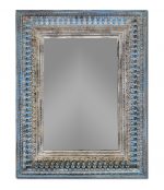 Homeroots - 50" Blue and Silver Solid Wood Framed Accent Mirror - Image 2