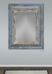 Homeroots - 50" Blue and Silver Solid Wood Framed Accent Mirror