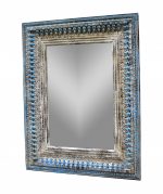Homeroots - 50" Blue and Silver Solid Wood Framed Accent Mirror - Image 3
