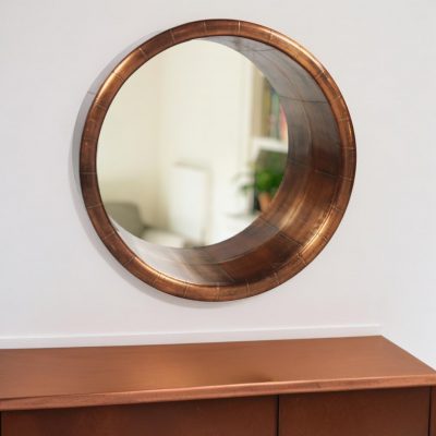 Homeroots - 21" Copper Round Metal Framed Accent Mirror