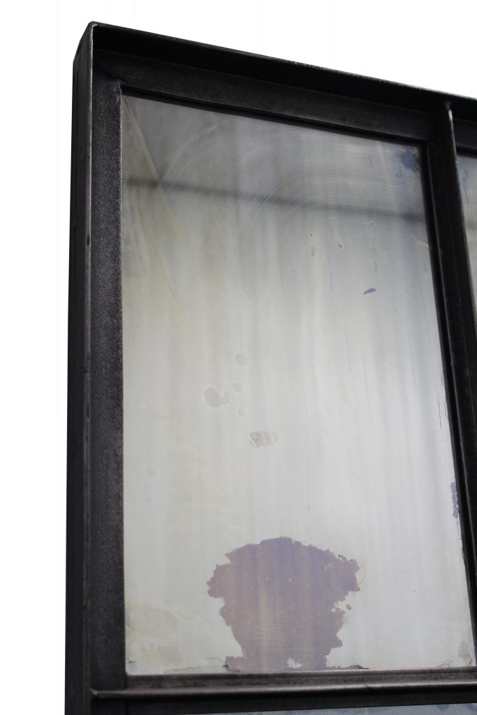 Homeroots - 72" Black Metal Framed Full Length Antiqued Glass Hanging Mirror