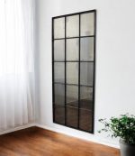 Homeroots - 72" Black Metal Framed Full Length Antiqued Glass Hanging Mirror