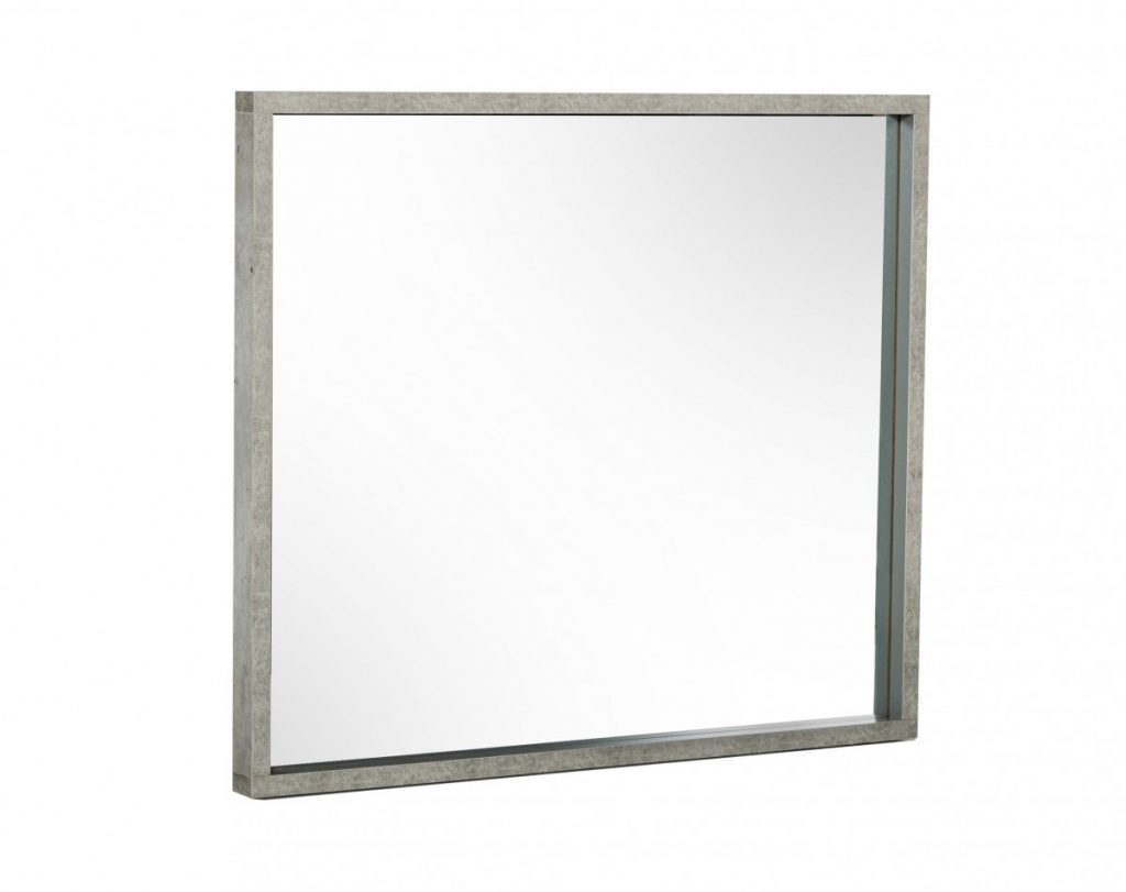 Homeroots - 34" Gray Faux Concrete Framed Accent Mirror