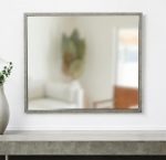 Homeroots - 34" Gray Faux Concrete Framed Accent Mirror