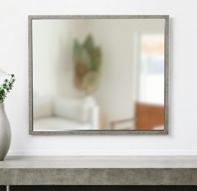 Homeroots - 34" Gray Faux Concrete Framed Accent Mirror
