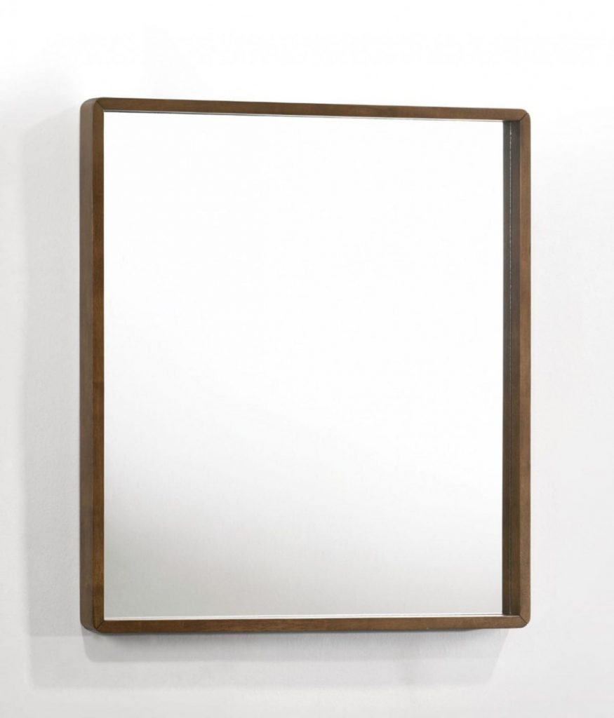 Homeroots - 40" Brown Wood Framed Accent Mirror