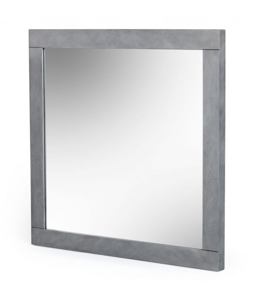 Homeroots - 35" Gray Wood Framed Accent Mirror