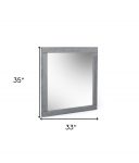 Homeroots - 35" Gray Wood Framed Accent Mirror