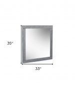 Homeroots - 35" Gray Wood Framed Accent Mirror - Image 4