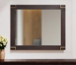 Homeroots - 33" Brown and Gold Wood Framed Accent Mirror
