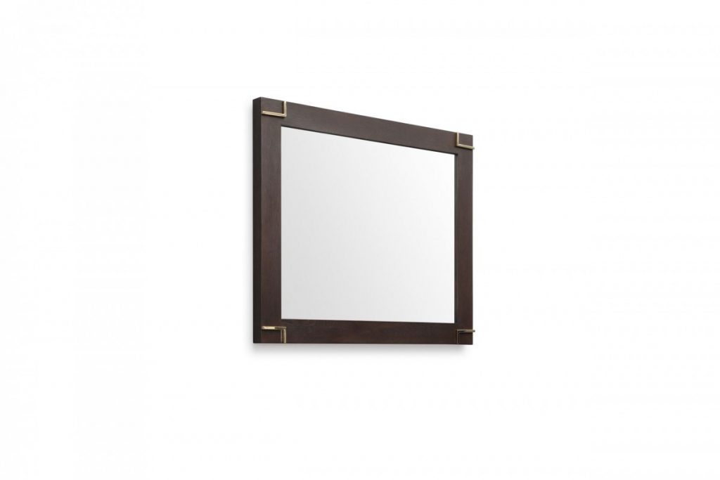 Homeroots - 33" Brown and Gold Wood Framed Accent Mirror