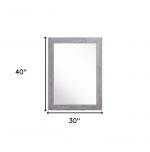 Homeroots - 40" Gray and Silver Wood and Metal Framed Accent Mirror - Image 6