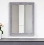 Homeroots - 40" Gray and Silver Wood and Metal Framed Accent Mirror
