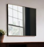 Homeroots - 32" Gray Square Metal Framed Accent Mirror
