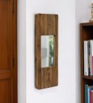Homeroots - 29" Brown Wood Framed Accent Mirror