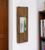 Homeroots - 29" Brown Wood Framed Accent Mirror