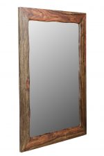 Homeroots - 44" Dark Brown Solid Wood Framed Accent Mirror - Image 3